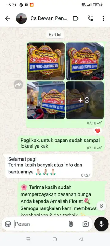 Testimonial papan bunga INTAN JAYA
